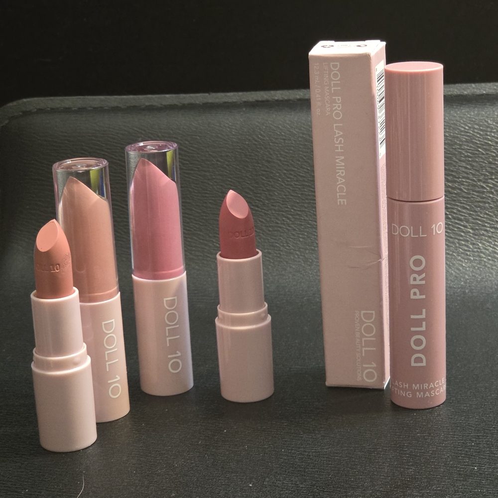 🎁Doll 10 Bundle Nude Lip Wardrobe Lipstick & Pro-Lash Lifting Mascara